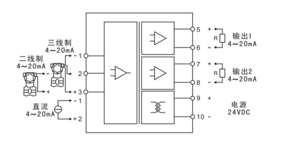 Bộ cách ly tín hiệu LKG-12DD-11 Một đầu vào 4-20mA, hai đầu ra 4-20mA, nguồn cấp 24VDC